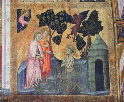 Saint François se jette dans les ronces, fresque de la Porziuncola, 1393 - Ilario da Viterbo