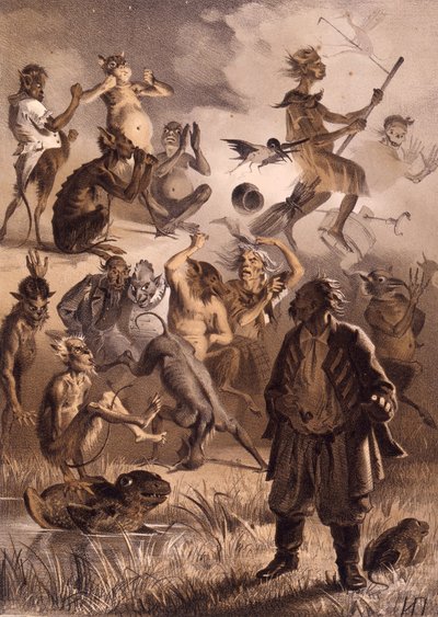 Illustration pour le conte La Lettre Perdue des Soirées du hameau près de Dikanka de Nikolaï Gogol - Illarion Mikhailovich Pryanishnikov