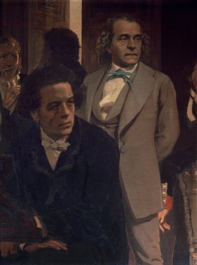 Anton Grigoryevich Rubinstein (1829-94) et Alexander Nikolayevich Serov (1820-71), de Compositeurs Slaves, années 1890 (détail) - Ilya Efimovich Repin