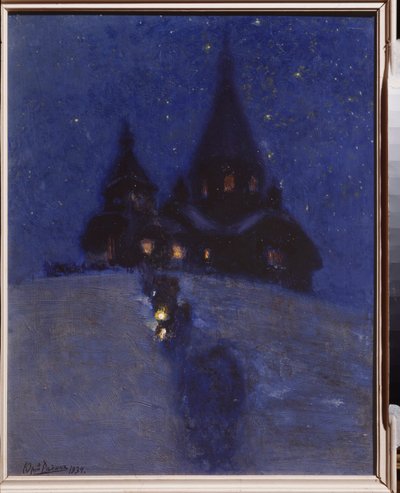 Église à Kuokkala la nuit de Noël - Ilya Efimovich Repin