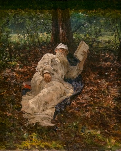 Léon Tolstoï au Repos dans la Forêt - Ilya Efimovich Repin