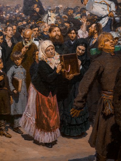 Procession religieuse dans la province de Koursk (détail) - Ilya Efimovich Repin