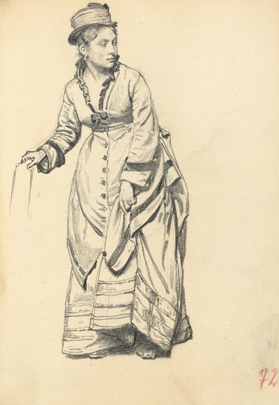 Femme Debout Tenant sa Robe, c. 1872-1875 - Ilya Efimovich Repin