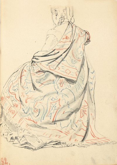 Étude pour "Un café parisien": Robe d