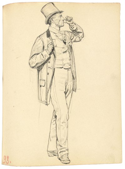 Étude pour "Un Café Parisien": Homme Debout avec le Bras Levé, c. 1872-1875 - Ilya Efimovich Repin