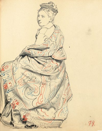 Étude pour "Un Café Parisien": Étude de Robe pour une Femme Assise, c. 1872-1875 - Ilya Efimovich Repin