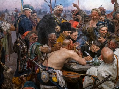 Les cosaques zaporogues écrivant une lettre au sultan de Turquie - Ilya Efimovich Repin