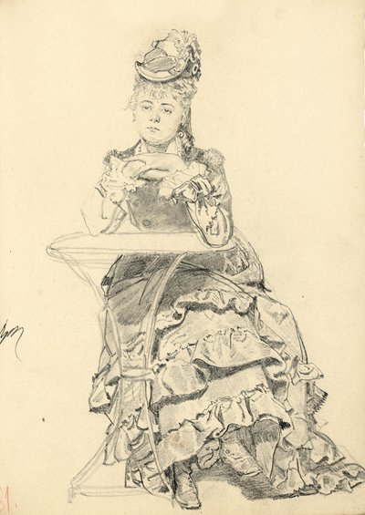 Femme assise à une table de café - Ilya Efimovich Repin