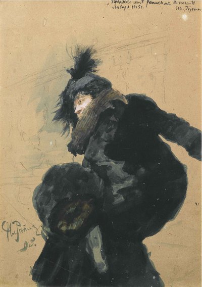 Femme en manteau de fourrure - Ilya Efimovich Repin
