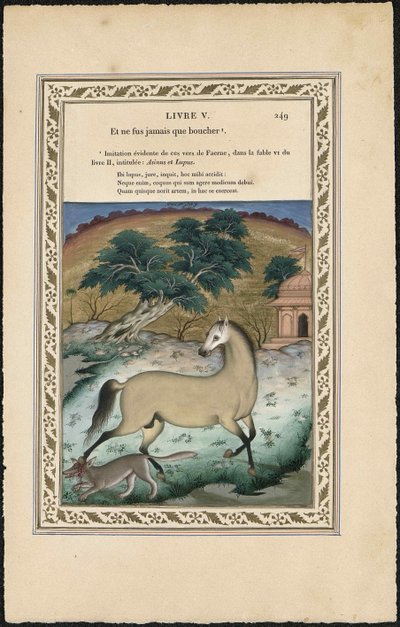 Le cheval et le loup, 1837-1839 - Imam Bakhsh Lahori
