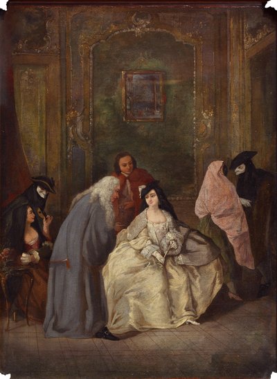 Rencontre du procureur et de sa femme - Imitator of Pietro Longhi