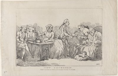 Cour amoureuse en ville, 1786 - Imitator of Thomas Rowlandson.