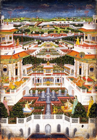 Un complexe palatial avec jardins de harem, vers 1764-1765 - Indian Art