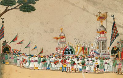 Procession de festival, vers 1800 - Indian Art