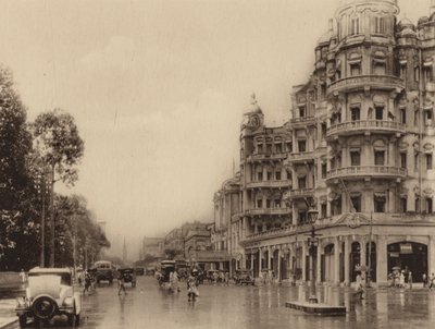 Esplanade Mansions et Government Place East avec vue sur Old Court House Street (photo n/b) - Indian photographer