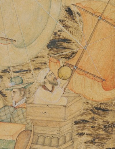 Une Caravelle Attaquée par un Monstre Marin, Inde Moghole, vers 1590 - Indian School