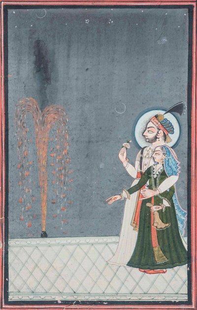 Un Raja et une Rani regardant des feux d