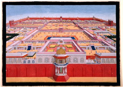 Vue aérienne du Fort Rouge à Delhi depuis l