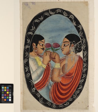 Un dandy rend visite à une courtisane (recto) - Indian School