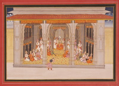Un roi au durbar dans un pavillon - Indian School