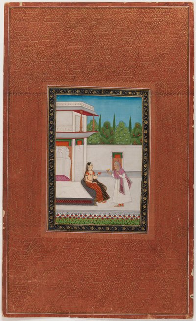 Une dame et son serviteur âgé, 1875-1900 - Indian School