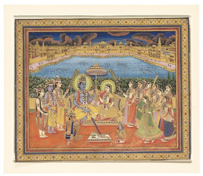 Peinture de Rama et Sita, Inde, Jaipur, vers 1800 - Indian School