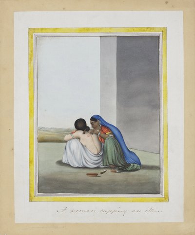 Une femme ventousant une autre, c.1815 - Indian School