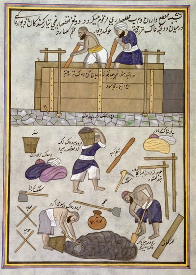 Un constructeur de murs en terre - Indian School