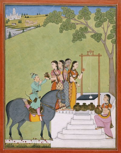 Add Or.3846 Un prince à un puits, c.1780 - Indian School
