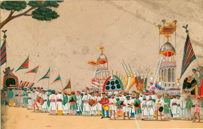Art indien : procession - Indian School