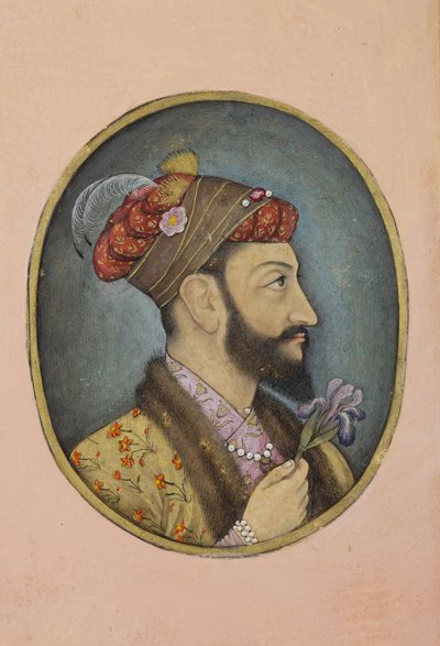Aurangzeb Bahadur tenant une iris - Indian School
