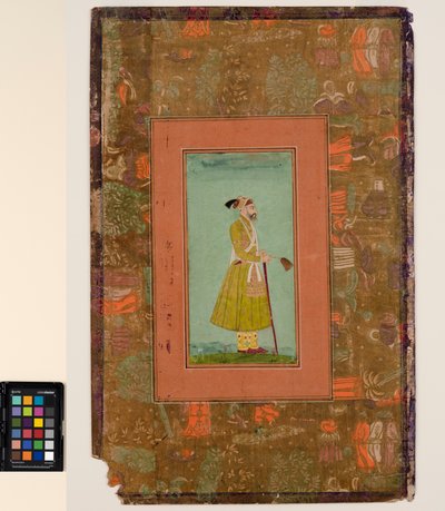 Aurangzeb tenant un chasse-mouches, vers 1680 - Indian School