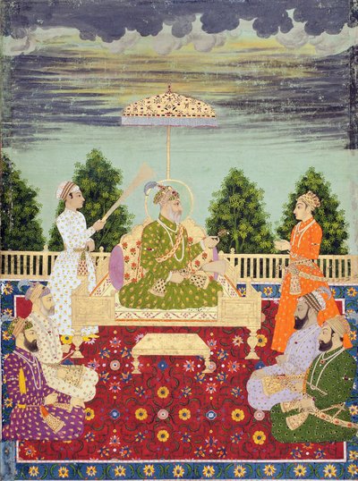 Bahadur Shah avec ses quatre fils et un petit-fils, c.1710 - Indian School