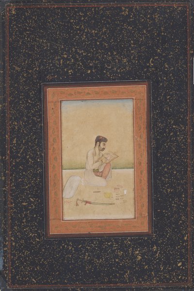 Behzad le peintre portant des lunettes - Indian School