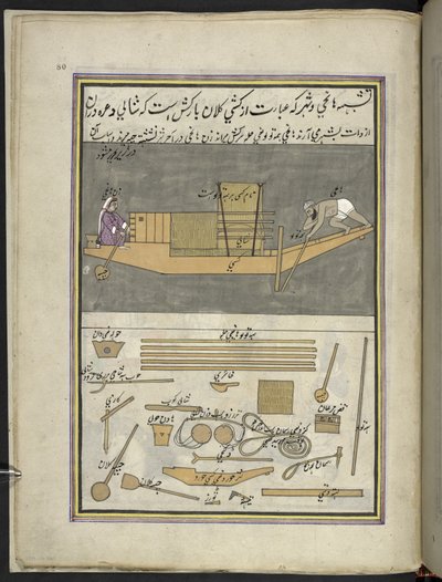 Bateliers et femme transportant des charges de riz - Indian School