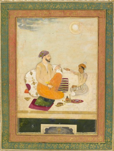 Dara Shikoh offrant une coupe de vin à Shah Jahan - Indian School