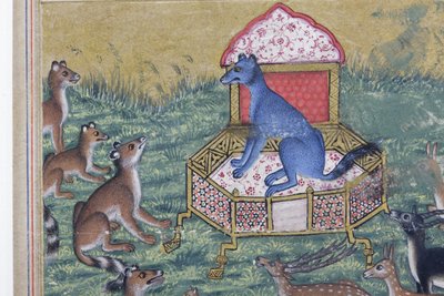 (détail) Le Chacal qui se proclama roi, c.1560-65 - Indian School