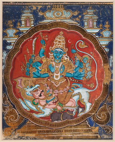 Durga tuant le démon buffle - Indian School