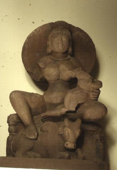 Figure de Parvati avec son enfant, Skanda, Sagar - Indian School