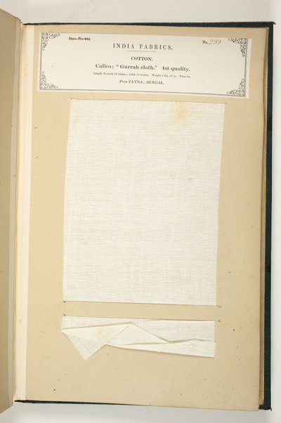 Tissu Gurrah, Patna, Bengale, de La Collection des fabricants de textiles de l