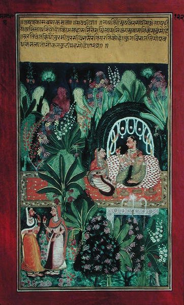 Hervine attendant son amant, Rajasthan - Indian School
