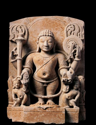 Art indien : Divinité Vishnu. Haut-relief. 10ème siècle. De Meerut - Indian School