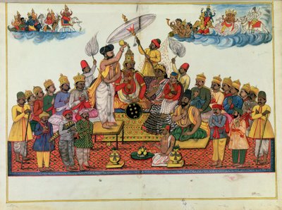 Indra, roi des dieux, oint de soma - Indian School
