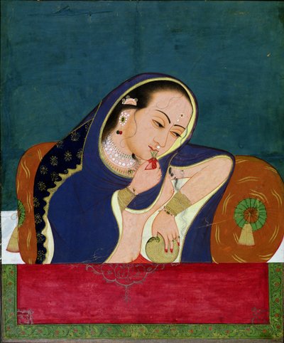 Dame enivrée à une fenêtre, fin 18ème siècle - Indian School