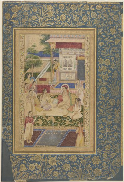Jahangir et le prince Khurram divertis par Nur Jahan, vers 1640-50 - Indian School