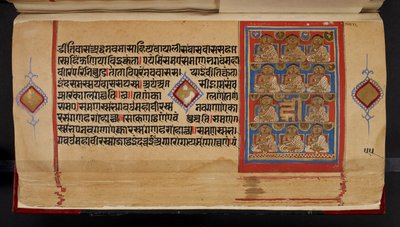 Folio du manuscrit Kalpasutra montrant Ganadharas - Indian School