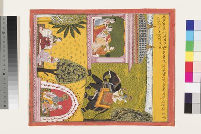 Krishna vient à la Radha amoureuse, c.1700 - Indian School