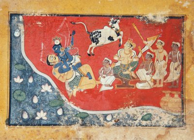 Krishna vainc un démon près d
