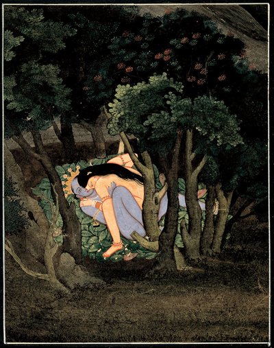 Krishna enlacé par Radha - Indian School