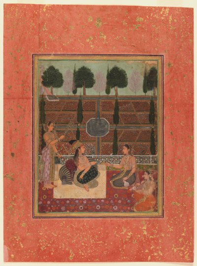 Dames sur une terrasse, style moghol, c.1700-10 - Indian School